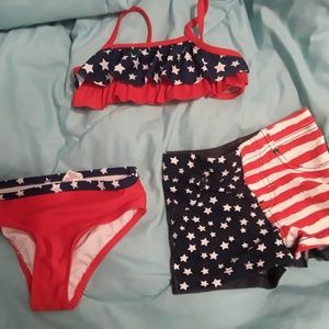 💙💚SOLD💙💚Super cute 4th of July bikinis set